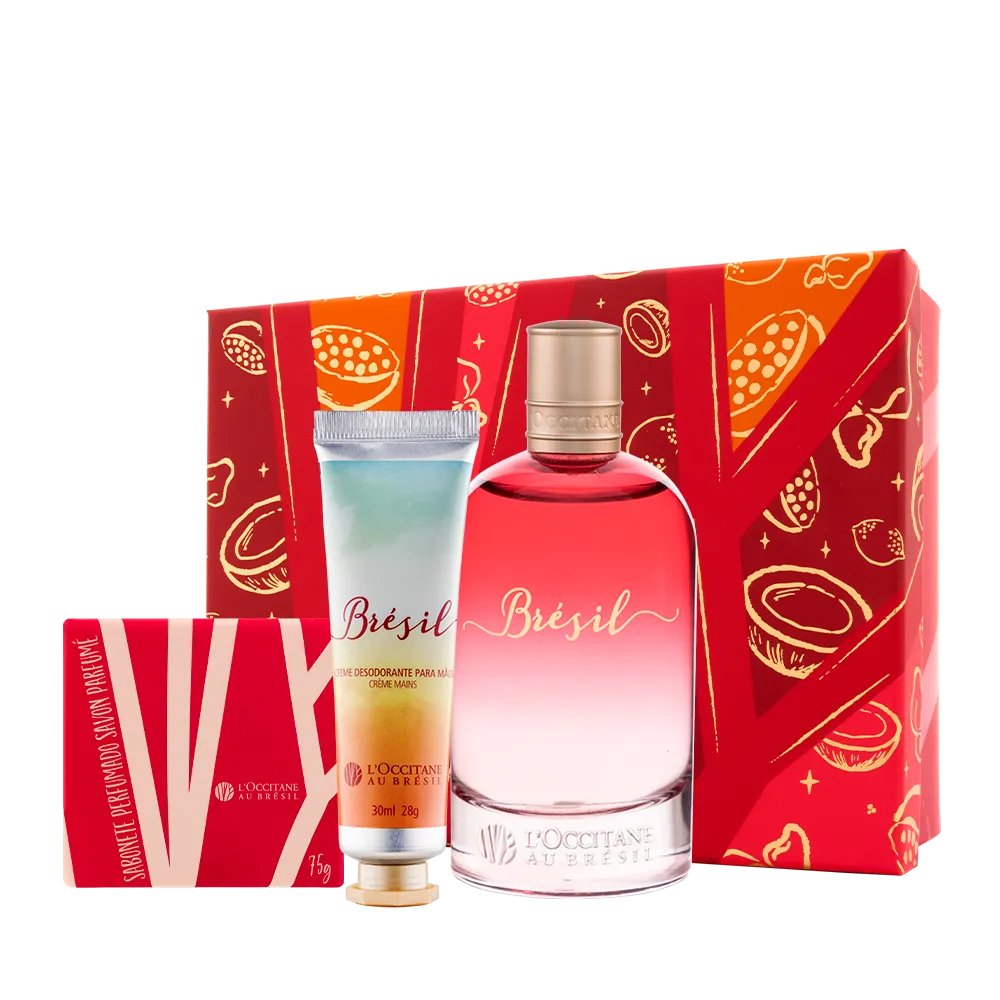 Presente Perfumado Brésil: Sabonete, Creme de Mãos e Deo Colônia